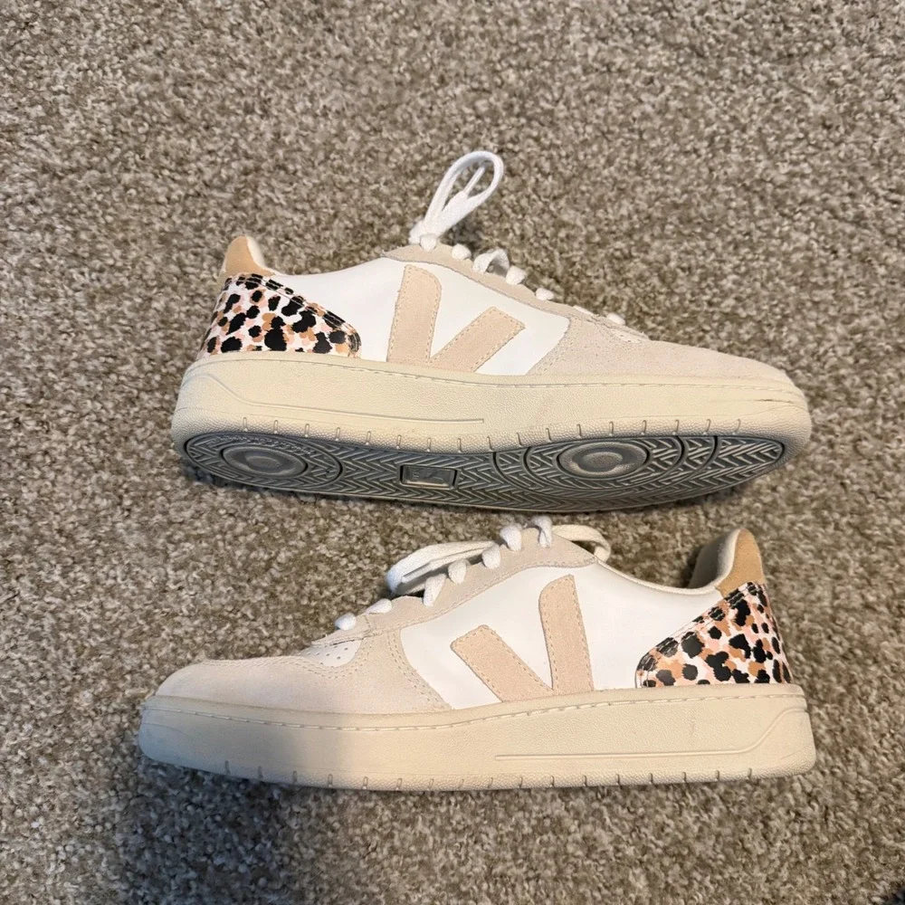 Veja x Madewell V 10 leopard sneakers leather us 8 eur 39 preppy classic